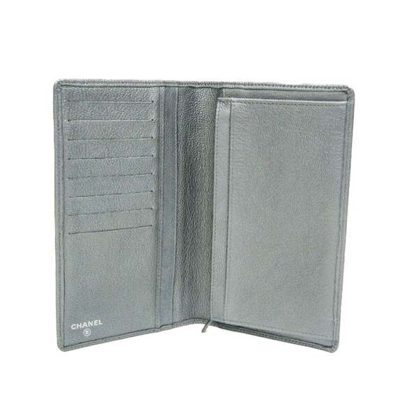 CHANEL Authentic Silver Leather Wallet